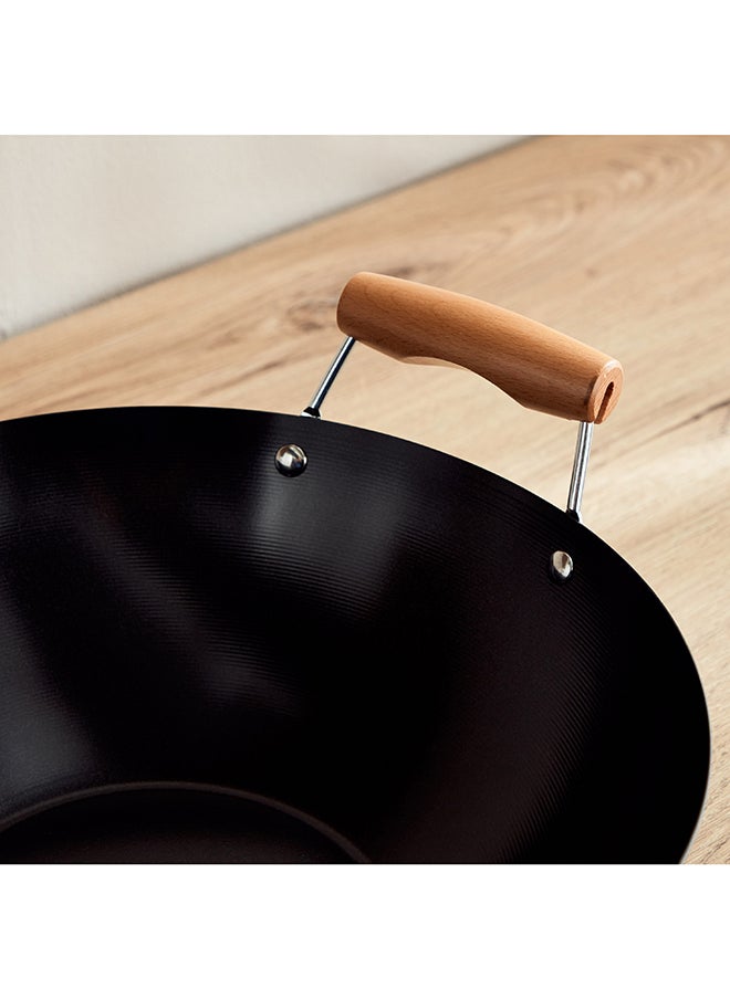 Home Box La Natura Carbon Steel Wok with Steel Mesh Frame 57 x 9.5 x 35.5  - Image 3