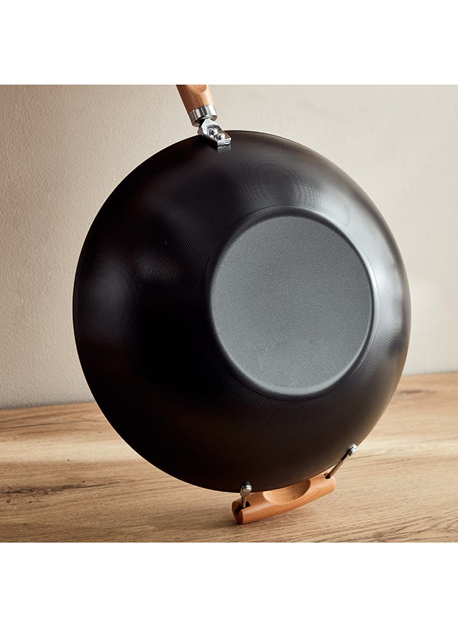 Home Box La Natura Carbon Steel Wok with Steel Mesh Frame 57 x 9.5 x 35.5  - Image 4