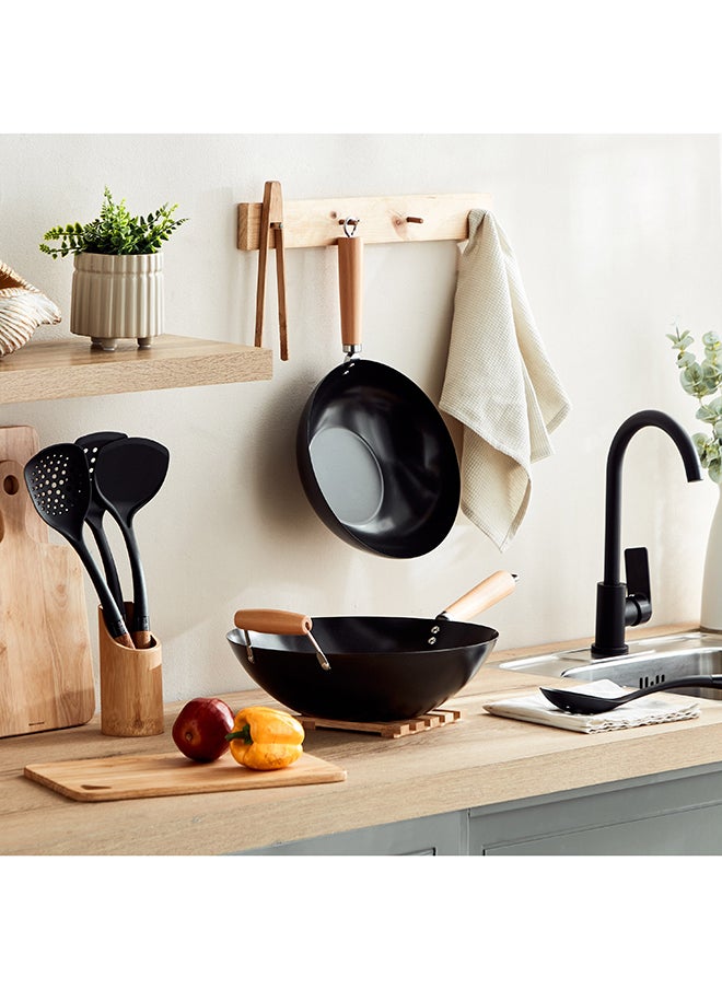 Home Box La Natura Carbon Steel Wok with Steel Mesh Frame 57 x 9.5 x 35.5  - Image 5