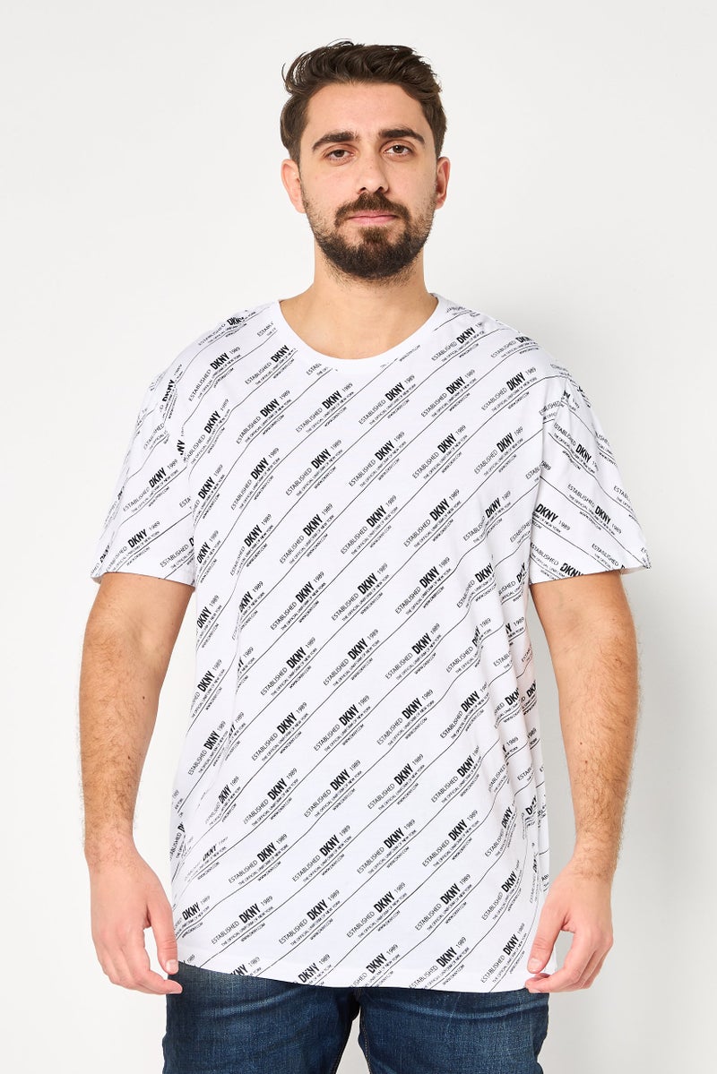 DKNY Men Crew Neck Short Sleeve Graphic Print T-Shirt, Multicolor - Image 1