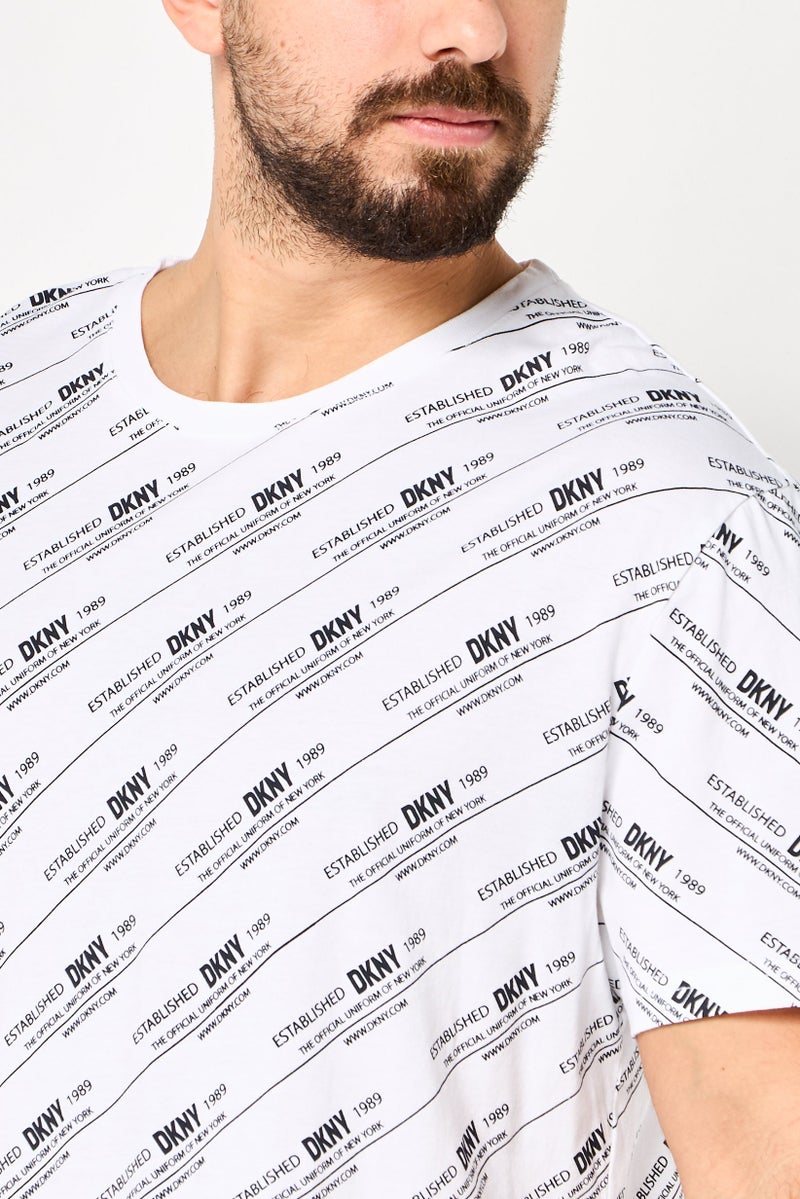 DKNY Men Crew Neck Short Sleeve Graphic Print T-Shirt, Multicolor - Image 3