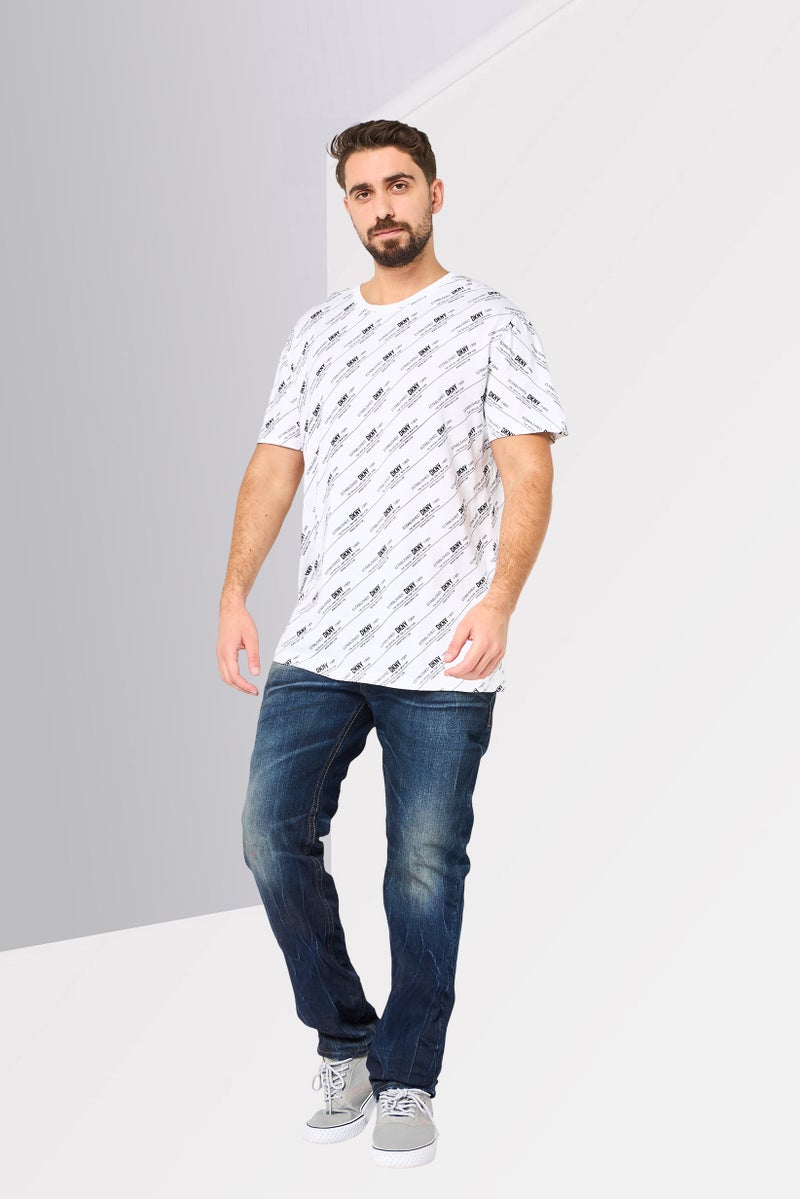 DKNY Men Crew Neck Short Sleeve Graphic Print T-Shirt, Multicolor - Image 2