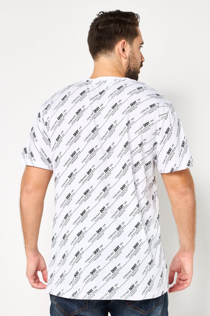 DKNY Men Crew Neck Short Sleeve Graphic Print T-Shirt, Multicolor - Image 4