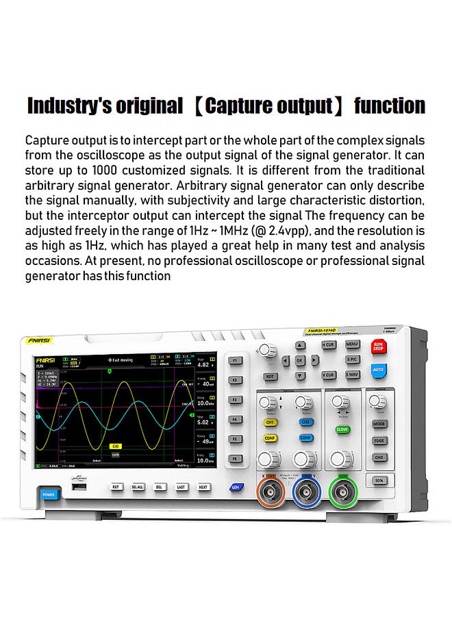 FNIRSI - Portable 7 Inch TFT LCD Display Screen Two In One Dual Channel Input Signal Generator Desktop Oscilloscope Capture Output Signal Function 100MHz* 2 Ana-log Bandwidth 1GSa/s Sampling Rate - Image 1