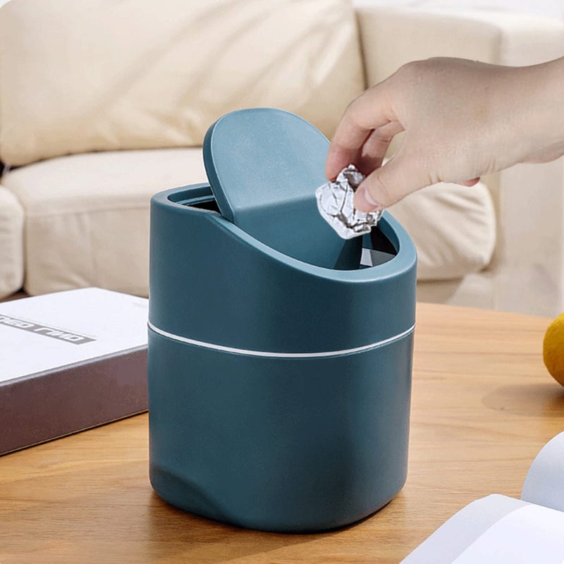 Business King Mini Desk Trash Can with Lid with Trash Bags 180 Pcs Swing-Lid Tiny Countertop Garbage Bin Small Table Top Plastic Covered Waste Basket - Image 5