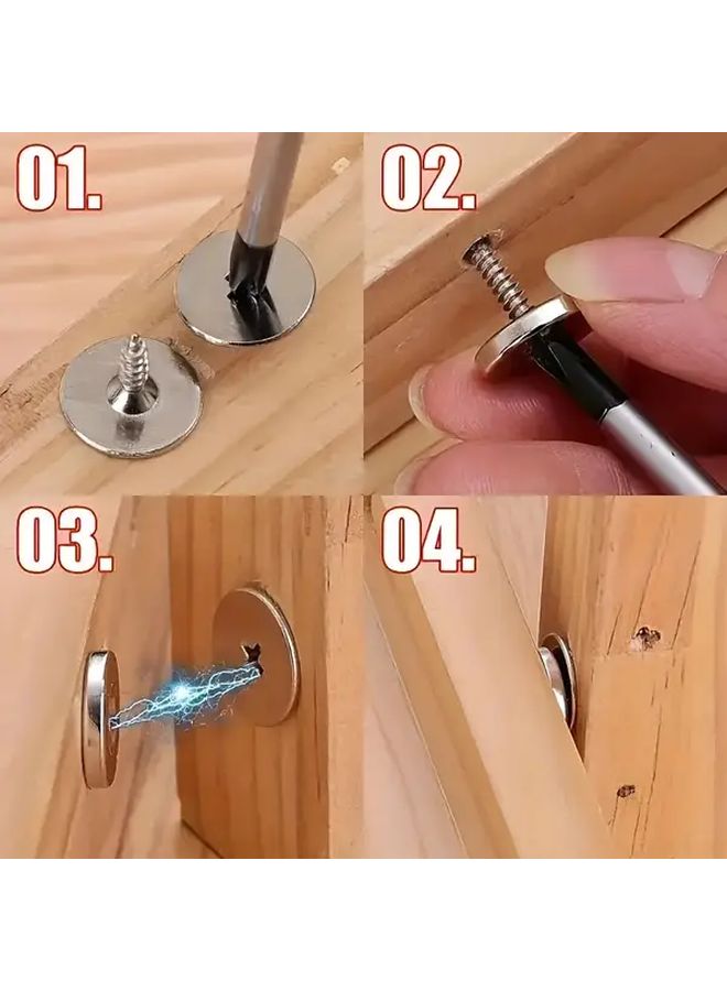 2 Sets 6 Pcs Cabinet Door Magnetic Latches Concealed Closure For Kitchen Glass Furniture - Image 3