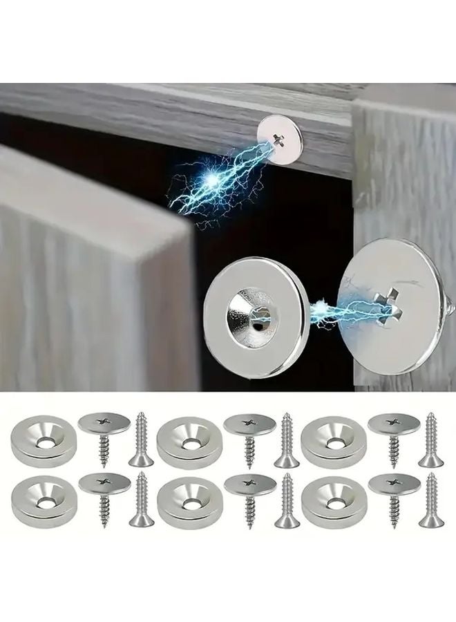 2 Sets 6 Pcs Cabinet Door Magnetic Latches Concealed Closure For Kitchen Glass Furniture - Image 2