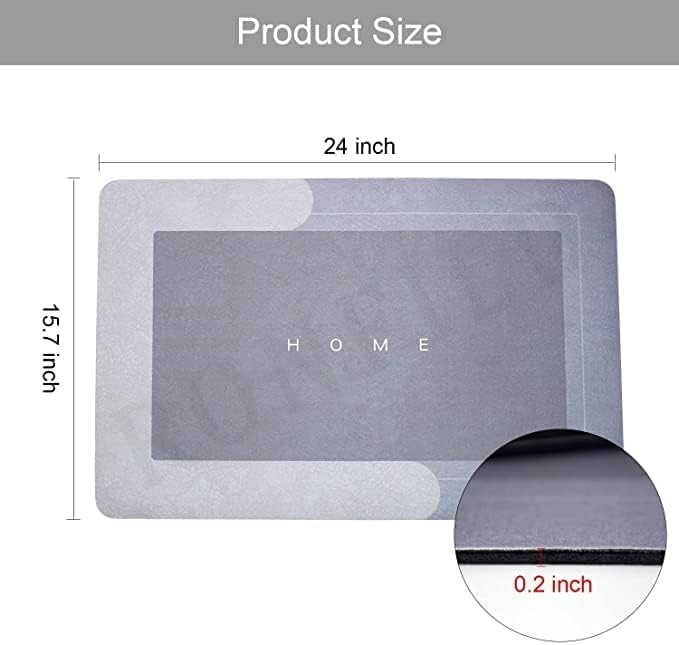 RONFILD Kitchen Mats Waterproof Memory Foam Kitchen Rugs Standing Desk Mat Floor Mats Comfort Runner Rug Carpets for Kitchen Floor Sink 40x60cm Square Floor Mat - Image 2