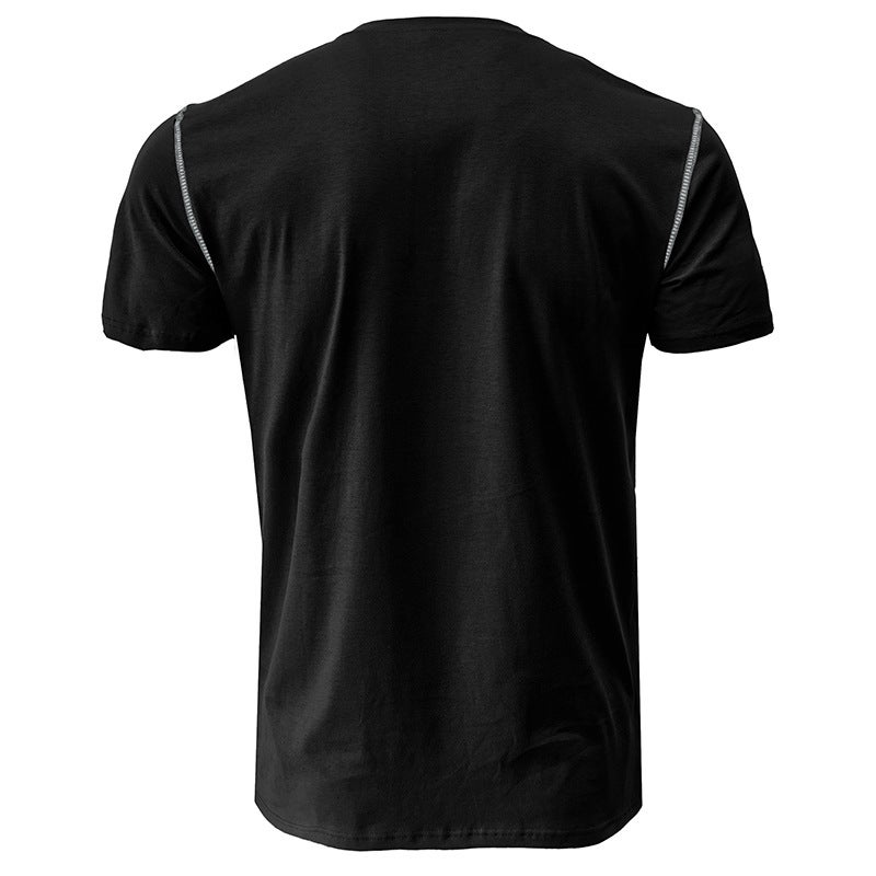 2024 Summer Men's Short-sleeved T-shirt Men's Henry Shirt Top T-shirt - Image 5