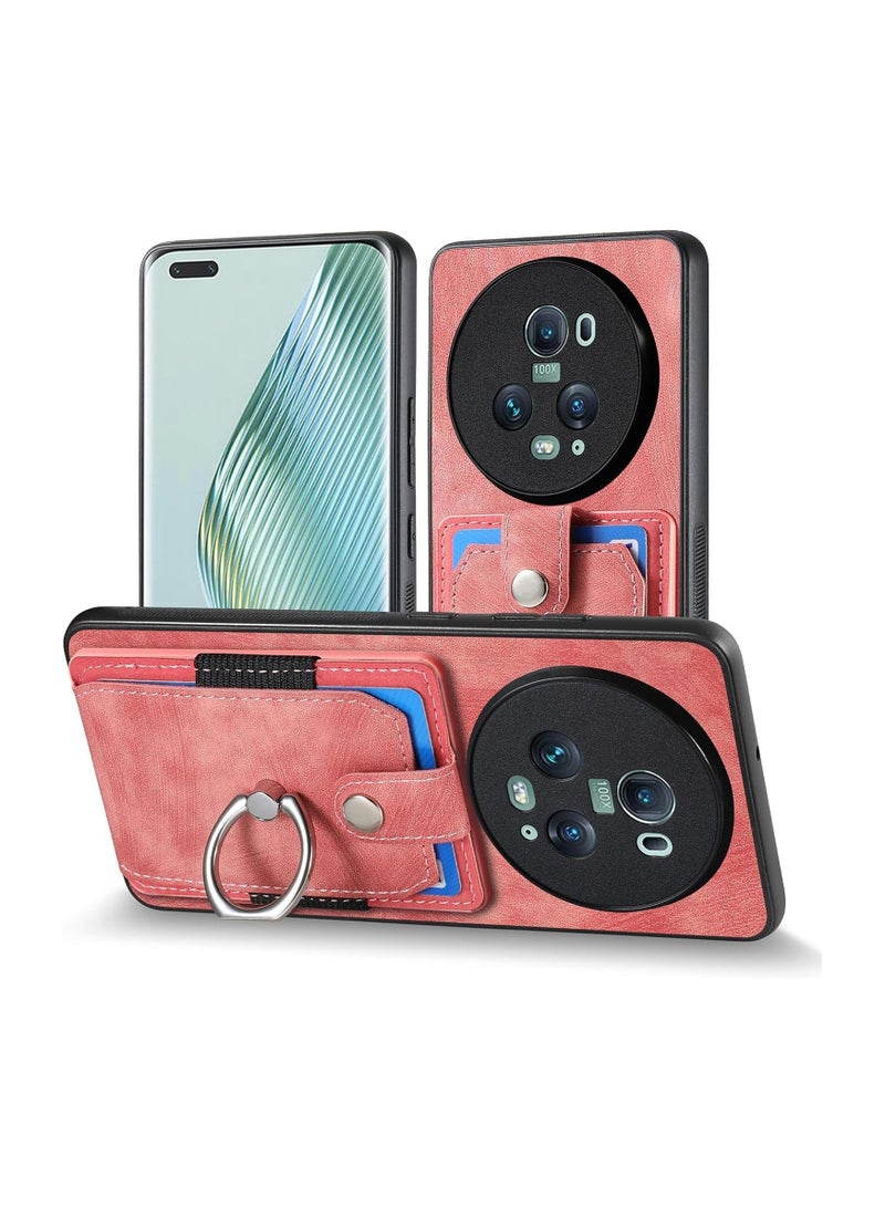 Compatible with Honor Magic5 Pro 5G, ultra-thin card case, TPU anti-collision phone case, multi-function case of card holder and Magic5 Pro bracket ring  - Image 1