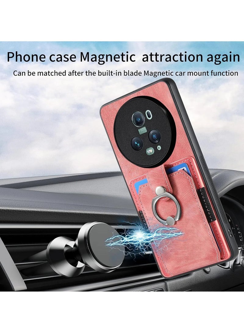 Compatible with Honor Magic5 Pro 5G, ultra-thin card case, TPU anti-collision phone case, multi-function case of card holder and Magic5 Pro bracket ring  - Image 5