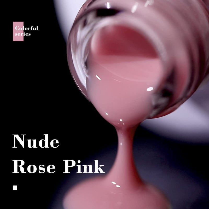 RARJSM Nude Gel Polish Sheer Rose Pink Gel Nail Polish Clear Pink French Manicure Nude Pink Jelly Nail GelPolish Varnish Curing Requires 1pcs 15ml LED UV Gel Soak Off for Home Salon Nail Art DIY - Image 3