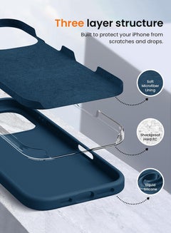 Theodor iPhone 16 Pro Max Blue Protective Slim Fit Case Liquid Silicone Cover with Full Body Protection Anti-Scratch Shockproof Case For iPhone - No Coffee No work  - Image 4