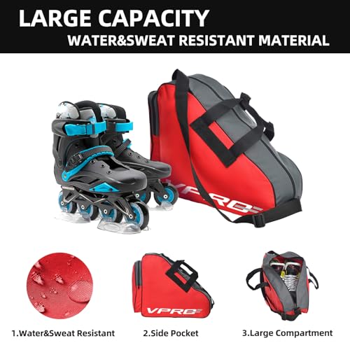 VPRO Adjustable Shoulder Strap and Top Handle Oxford Cloth Bag to Carry Roller, Ice Skates for Kids and Adults (Blue) - Image 2