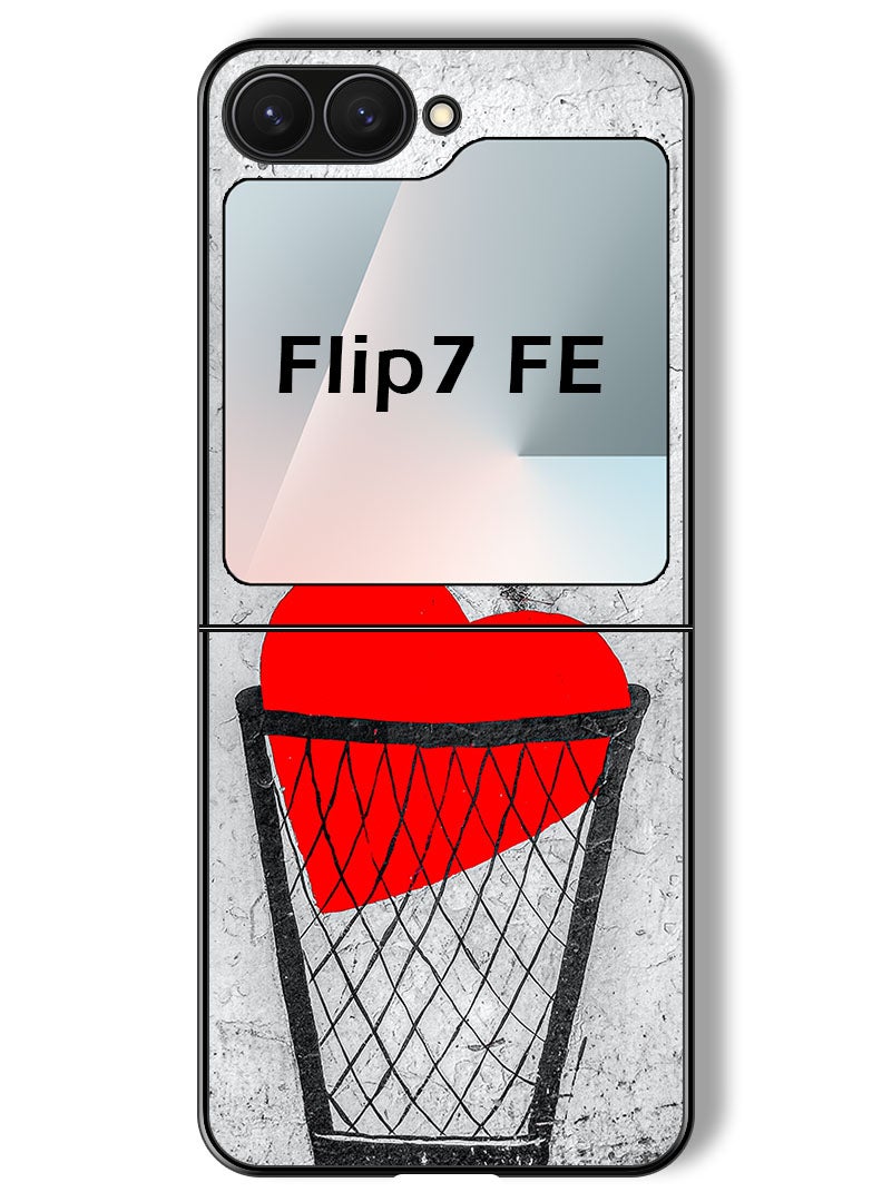 Theodor Case Compatible with Samsung Galaxy Z Flip 7 FE 6.7 Inch Protection Shockproof Bumper Cover heart_love_sad - Image 1