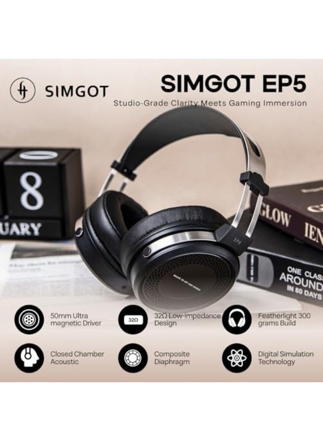 SIMGOT EP5 50mm Ultra-Magnetic Drivers Over-Ear Headphones - Image 2
