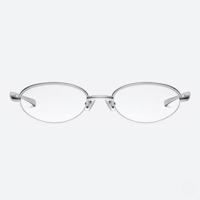 جنتل مونستر نظارات شمسية بيضاوية من Gentle Monster Kota Col.02 53 بإطار معدني فضي وعدسات شفافة للجنسين - Image 2