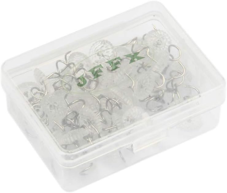 JFFX 50 Pieces Upholstery Tacks, Twist Pins for Slipcovers and Bedskirts Clear Head Screw Nail Spiral Bed Skirt Pins - Image 3