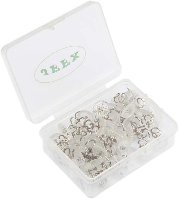 JFFX 50 Pieces Upholstery Tacks, Twist Pins for Slipcovers and Bedskirts Clear Head Screw Nail Spiral Bed Skirt Pins - Image 2