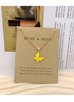 Unique women necklace with butterfly design distinctive women accessory gold color with card