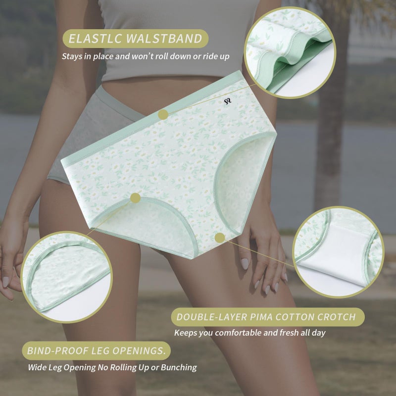 MEIDAYAI Womens Breathable Underwearï¼ŒKeeps You Cool ï¼ŒTummy Control High Waisted Soft Full Coverage Panties Multipack - Image 4