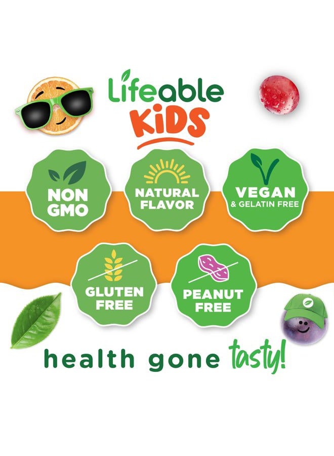Lifeable Kids Vitamin D3 K2 Gummies | 1000iu D3 and K2 100mcg | Great Tasting D3 and K2 Supplements | for Bone Health and Immunity | VIT D3 K2 for Kids | 60 Gummies - Image 4