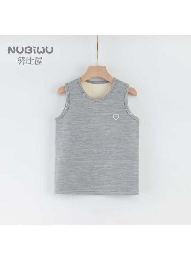 Nubiwu Kids Vest Girls Autumn Winter Fleece Lined Warm Innerwear Baby Thickened Close-fitting Underwear Boys Clothing