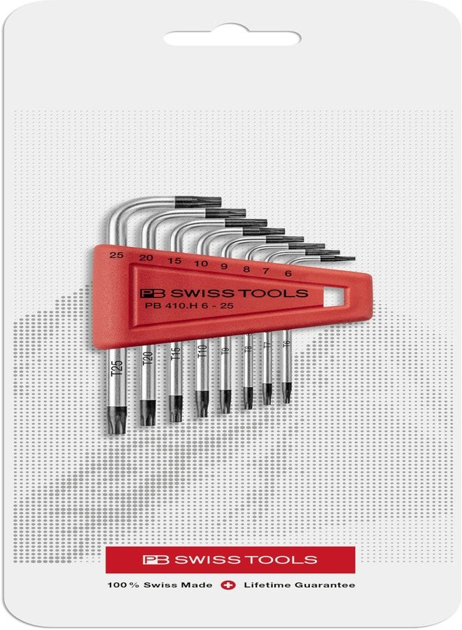PB Swiss Tools Torx L-Wrench Set PB 410.H 6-25 CN | 100% Swiss Made | 8-Piece Allen Key Set Size T6-T25 in Practical Plastic Holder - Image 3