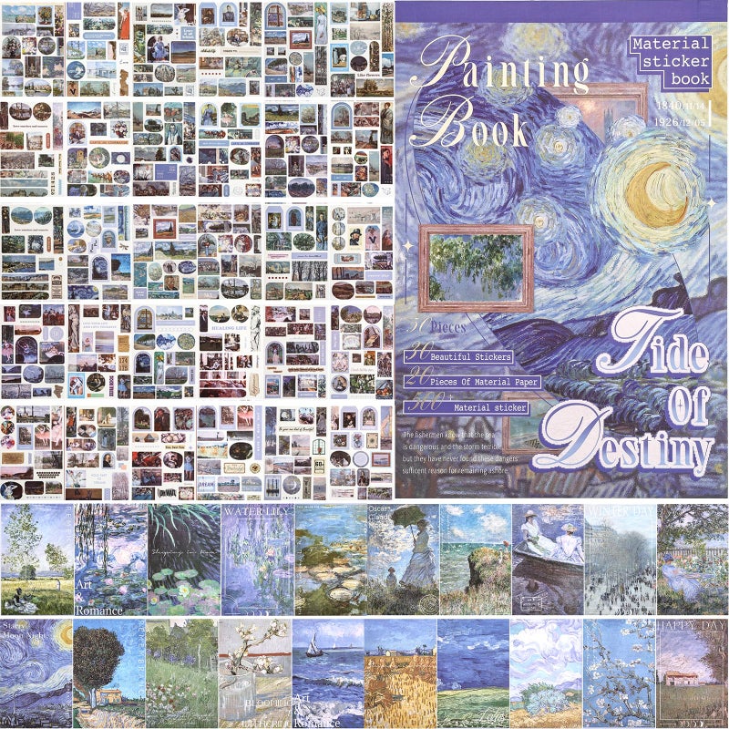 Auguro Vintage washi Stickers Ephemera Sticker Book for Journaling with 500 Stickers and 20 Scrapbook Papers Art Journal Sticker - Image 1