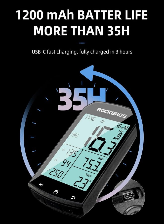 ROCKBROS Bike Computer Wireless Cycling Computers ANT+ Bluetooth Bike Speedometer Odometer Bicycle Computer for Riding Cycling Waterproof 2.9inch LCD Screen - Image 5