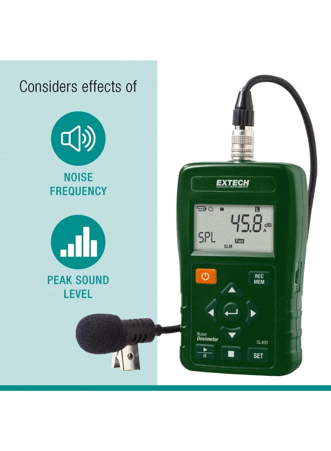 Extech SL400 Personal Noise Dosimeter with USB Interface - Image 3