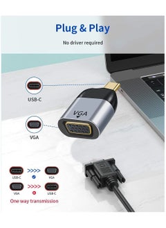 SANMUGEED USB C to VGA Adapter, USB Type C (Thunderbolt 3) to VGA Adapter Male to Female Converter 8K 60HZ Compatible for Cellphone/PC/Projector/Monitor  - Image 2