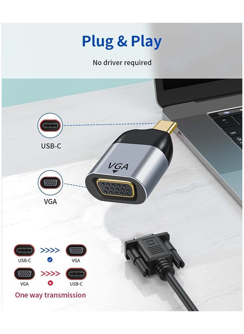 SANMUGEED USB C to VGA Adapter, USB Type C (Thunderbolt 3) to VGA Adapter Male to Female Converter 8K 60HZ Compatible for Cellphone/PC/Projector/Monitor  - Image 2