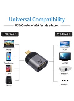 SANMUGEED USB C to VGA Adapter, USB Type C (Thunderbolt 3) to VGA Adapter Male to Female Converter 8K 60HZ Compatible for Cellphone/PC/Projector/Monitor  - Image 5
