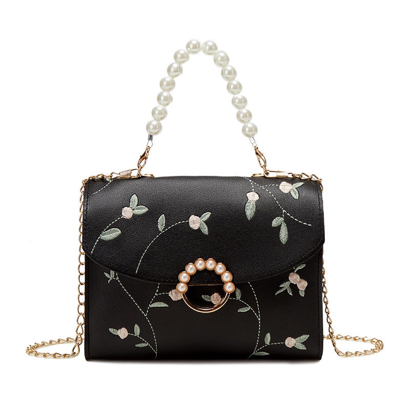 Fashion Trend Women'S Shoulder Bag Embroidered Logo Pearl Chain National Style Shoulder Crossbody Handbag - Image 5