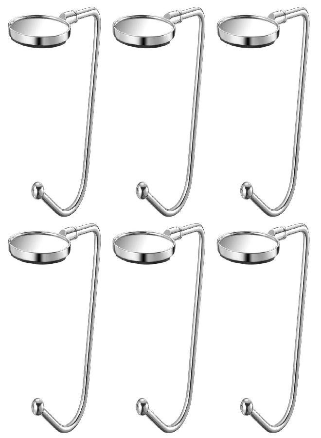 WINOMO WINOMO 6pcs Purse Clip for Table Zinc Alloy Decorative Handbag Table Hook Holder Bag Hanger Under Counter Handbags Hook for Tabletop Desk Fireplace Bar Restaurant - Image 1