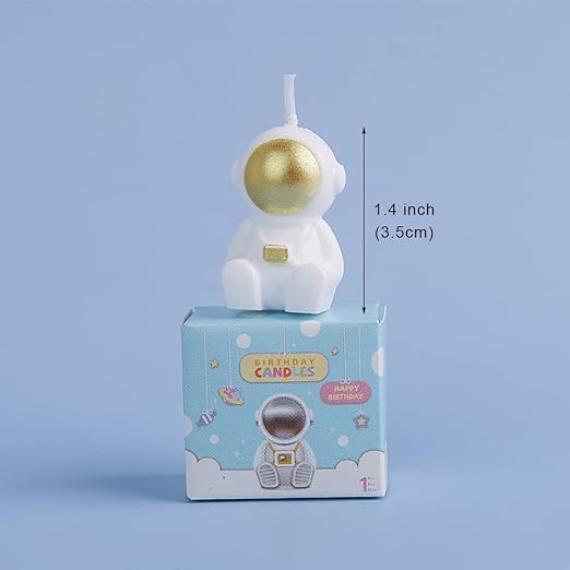 Party Port Astronaut Shape Out of Space UFO Theme Birthday Candle for Galaxy Space Astronaut Rocket Theme Party Pack of 1  - Image 2