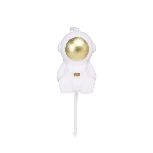 Party Port Astronaut Shape Out of Space UFO Theme Birthday Candle for Galaxy Space Astronaut Rocket Theme Party Pack of 1  - Image 1