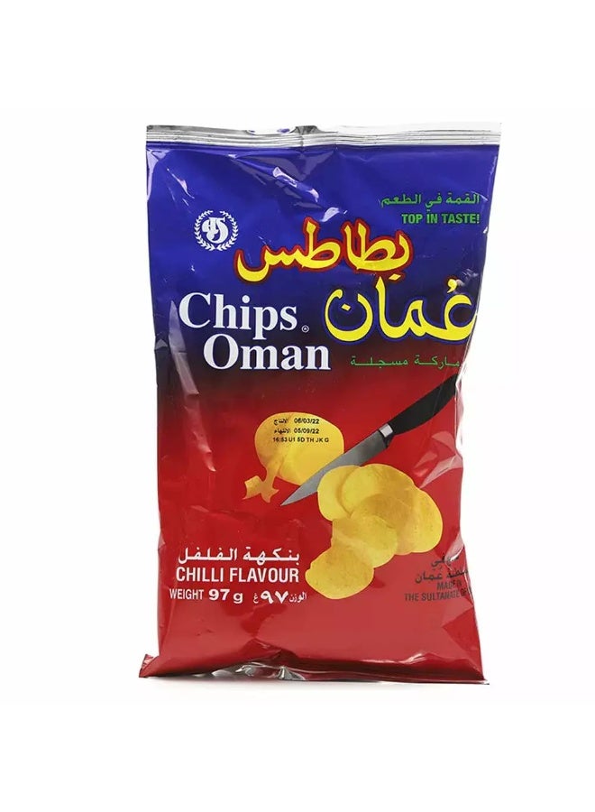 Oman Chilli Flavour Potato Chips 97gms - Image 1