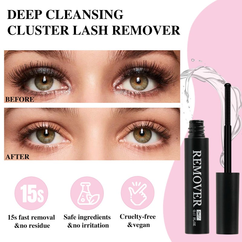 Mayhug Lash Bond and Seal with Lash Glue Remover and Tweezers for Lash Extension Clusters Fast Removal, Waterproof Eyeash Glue Lash Extension Remover Lash Applicator Tools for Beginners - Image 3