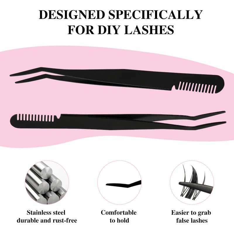 Mayhug Lash Bond and Seal with Lash Glue Remover and Tweezers for Lash Extension Clusters Fast Removal, Waterproof Eyeash Glue Lash Extension Remover Lash Applicator Tools for Beginners - Image 4