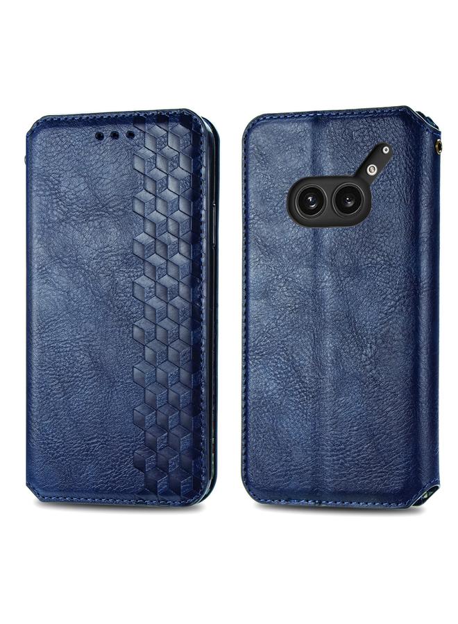 S-TOP Case For Nothing Phone 2a Plus Cubic Grid Pressed Magnetic Leather Phone Case - Image 2