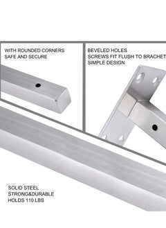 SYOSI Floating Shelf Brackets,  2 Pcs 6 inch Silver Heavy Duty Shelf Brackets, Premium Solid Steel Shelf Supports for Shelves, Heavy Floating Shelves Hardware for Shelves Support DIY  - Image 4