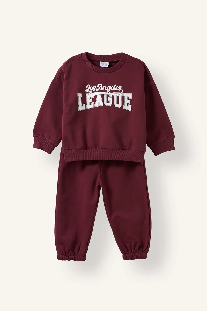 2 piece Regular Fit Slogan Set