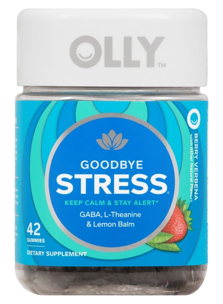 OLLY وداعًا للتوتر ابق هادئًا وابق متيقظًا، 42 حبة جومي