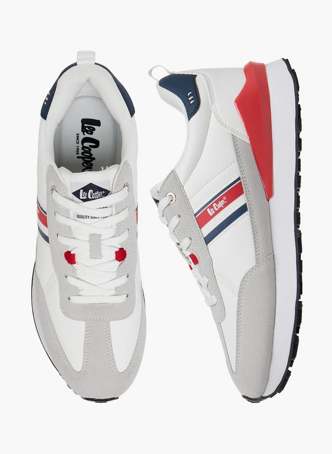 Lee Cooper Men's Panelled Sneakers with Lace-Up Closure