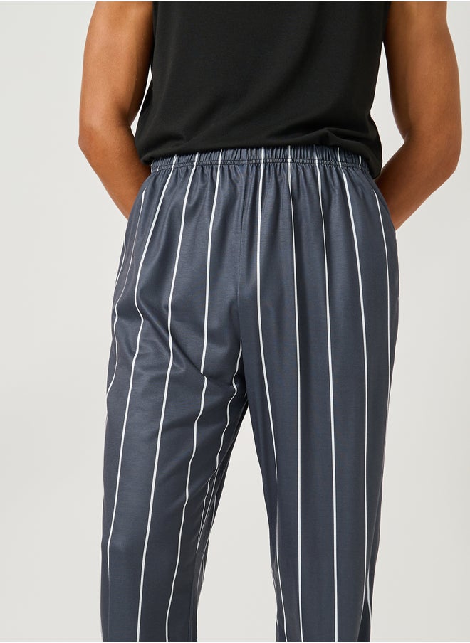 Styli Solid Tank T-Shirt and Striped Pyjama Set  - Image 4