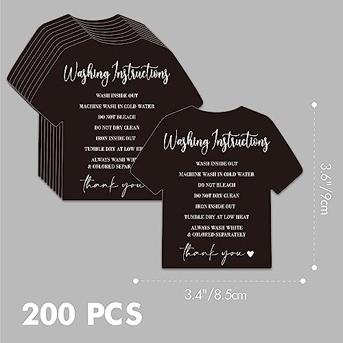 Gethelud 200 PCS Washing Instruction Cards, Clothes T Shirt Cleaning Care Instruction Insert Customer Direction Card for Small Business Packaging Online Shop Owner (3.6” x 3.4”) - Image 2