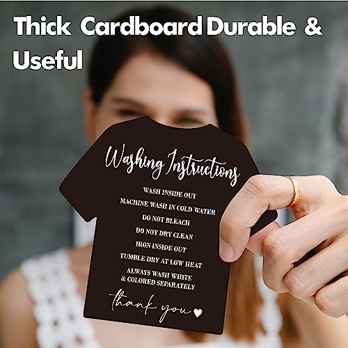 Gethelud 200 PCS Washing Instruction Cards, Clothes T Shirt Cleaning Care Instruction Insert Customer Direction Card for Small Business Packaging Online Shop Owner (3.6” x 3.4”) - Image 3