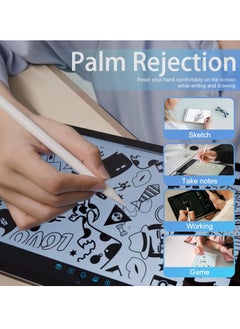 إيروريكس قلم ستايلس لجهاز iPad الجيل العاشر والتاسع - قلم iPad سريع الشحن 2X متوافق مع Apple Pencil 2018-2024 Apple iPad Pro 11"/12.9"/M4، iPad Air 3/4/5/M2، iPad 6-10، iPad Mini 5/6 (أبيض)  - Image 3
